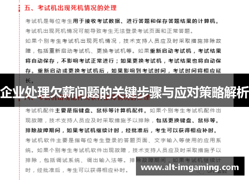 企业处理欠薪问题的关键步骤与应对策略解析